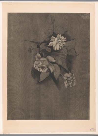 Bloemstuk met rozen door Lodewijk Schelfhout (signed by artist)