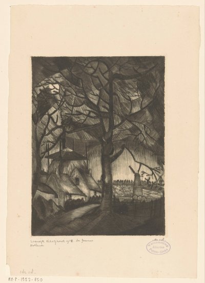 Boerderij door Lodewijk Schelfhout (signed by artist)