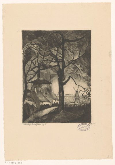 Boerderij door Lodewijk Schelfhout (signed by artist)