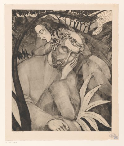 Christus op de Olijfberg door Lodewijk Schelfhout (signed by artist)
