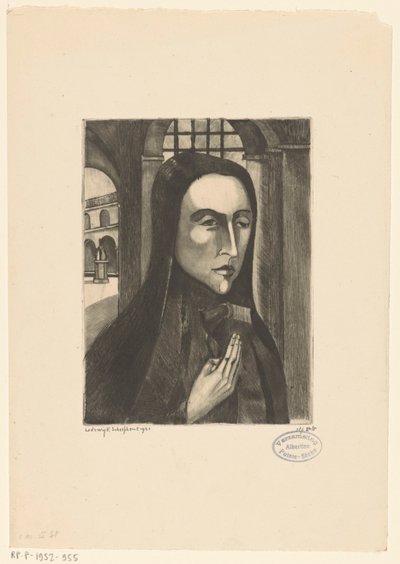Corsicaanse vrouw door Lodewijk Schelfhout (signed by artist)