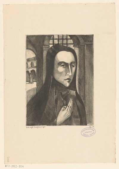 Corsicaanse vrouw door Lodewijk Schelfhout (signed by artist)