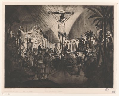 Golgotha II door Lodewijk Schelfhout (signed by artist)