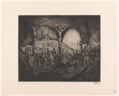 Golgotha I door Lodewijk Schelfhout (signed by artist)