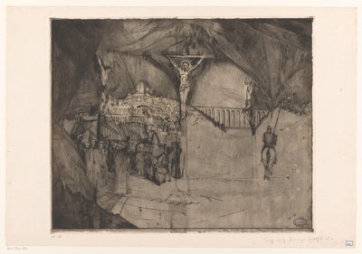 Golgotha I door Lodewijk Schelfhout (signed by artist)