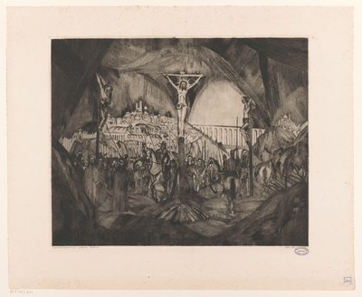 Golgotha I door Lodewijk Schelfhout (signed by artist)