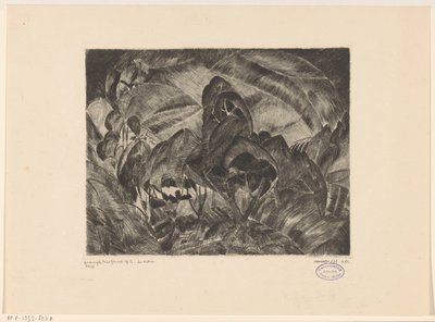 Heuvellandschap met bomen door Lodewijk Schelfhout (signed by artist)