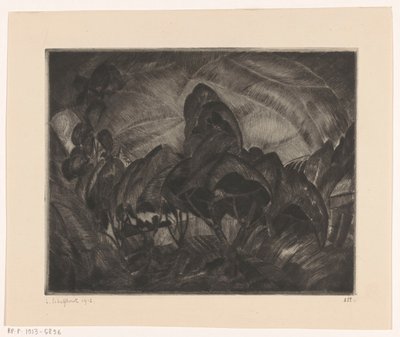 Heuvellandschap met bomen door Lodewijk Schelfhout (signed by artist)