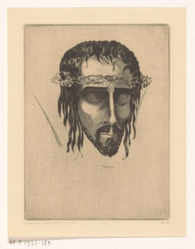 Hoofd van Christus door Lodewijk Schelfhout (signed by artist)