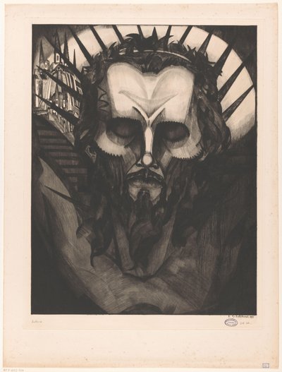Hoofd van Christus door Lodewijk Schelfhout (signed by artist)