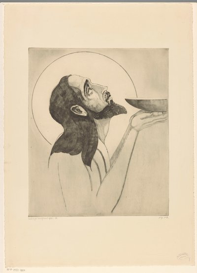 Johannes de Doper door Lodewijk Schelfhout (signed by artist)