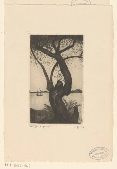 Olijfboom op Corsica door Lodewijk Schelfhout (signed by artist)