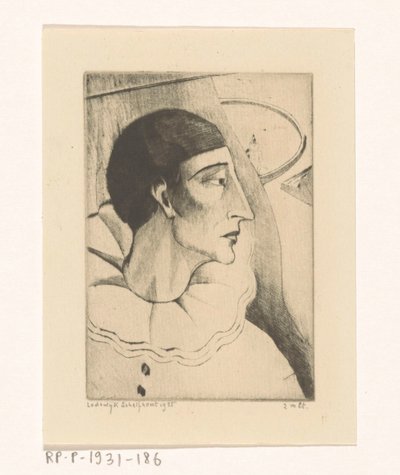 Pierrot IV door Lodewijk Schelfhout (signed by artist)