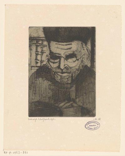 Portret van G.J. Brinkman door Lodewijk Schelfhout (signed by artist)