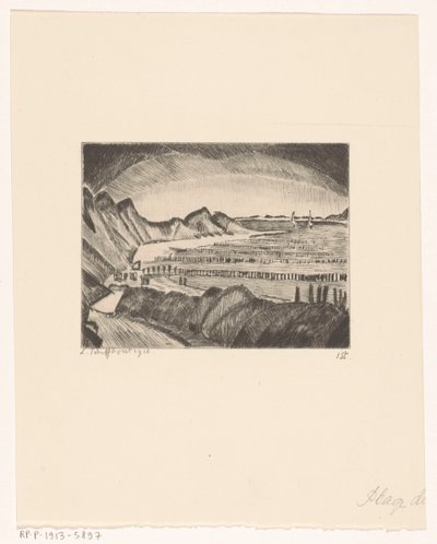 Strand van Domburg door Lodewijk Schelfhout (signed by artist)