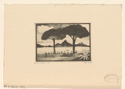 Twee bomen door Lodewijk Schelfhout (signed by artist)