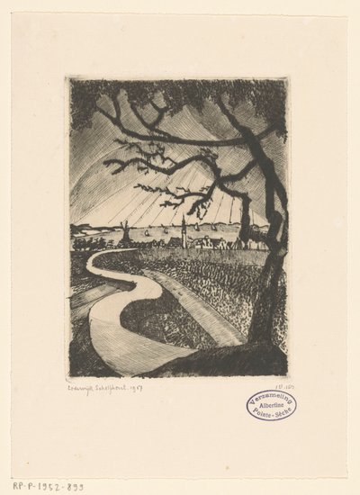 Veere door Lodewijk Schelfhout (signed by artist)