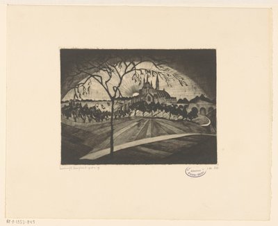Zonsondergang door Lodewijk Schelfhout (signed by artist)