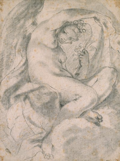 Een Nimf mogelijk Flora tussen Wolken, 1575-1619 door Lodovico Carracci