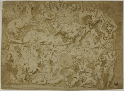 Strijd der Amazones door Lodovico Carracci