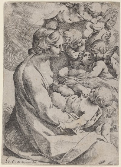 Madonna en Kind met Engelen door Lodovico Carracci