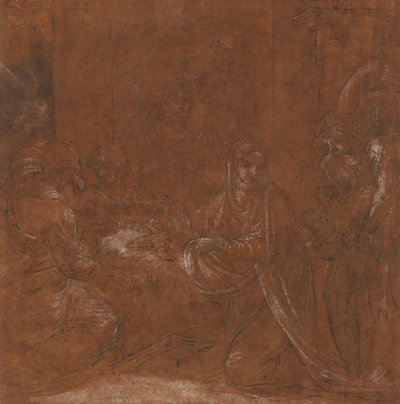 De aanbidding van de herders, 1611-12 door Lodovico Carracci