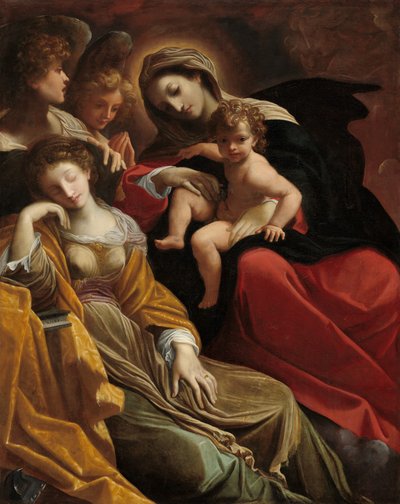 De droom van Sint-Catharina van Alexandrië door Lodovico Carracci