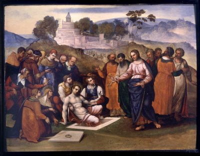 Opwekking van Lazarus door Lodovico Mazzolino