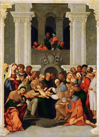 De besnijdenis van Christus door Lodovico Mazzolino