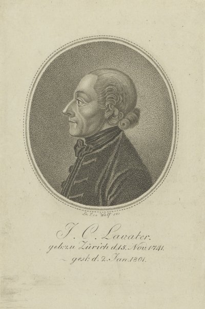 Portret van de dichter en fysiognomist Johann Kaspar Lavater 1741-1801, ca. 1810 door Loeser Leo Wolf
