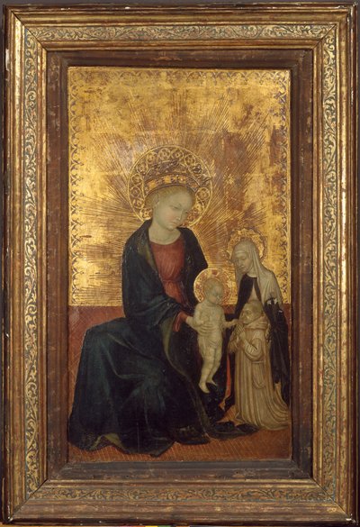 Madonna en Kind met Sint Catharina van Siena en een Kartuizer Donor door Lombard Italian