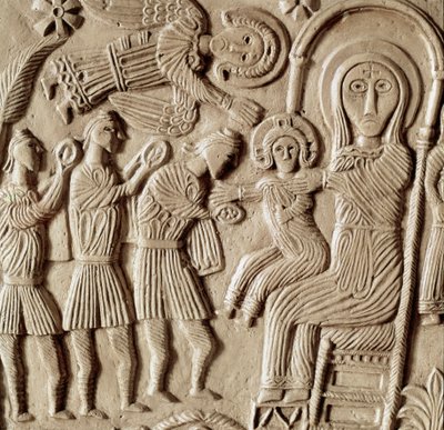 Archeologie van de Middeleeuwen: aanbidding van de wijzen door Lombard School