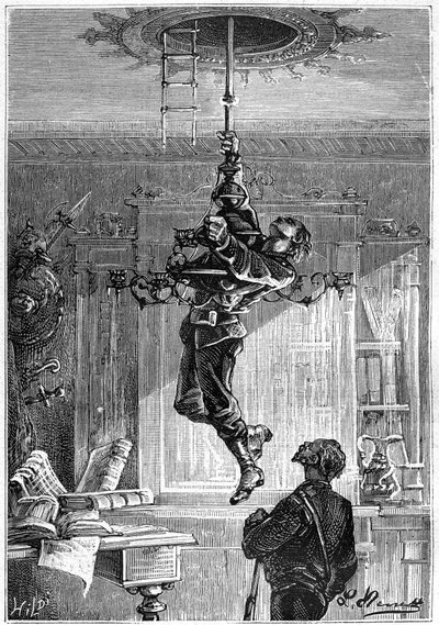 Tekening door Leon Benett, uit het boek van Jules Verne 