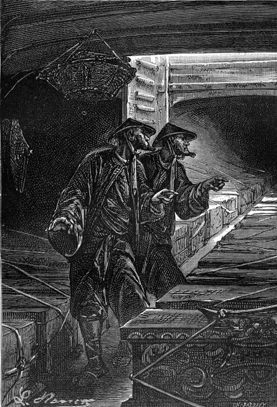 Tekening door Leon Benett, uit het boek van Jules Verne 