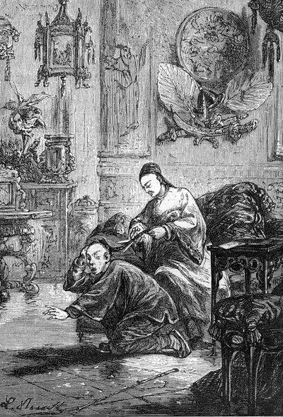 tekening door Leon Benett, uit het boek van Jules Verne 