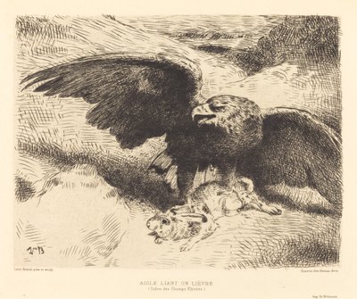 Aigle Liant un Lièvre door Léon Bonnat