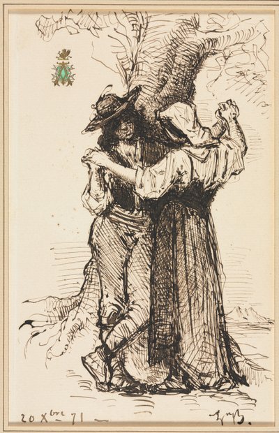 Paar dat Hof maakt bij een Boom door Léon Bonnat