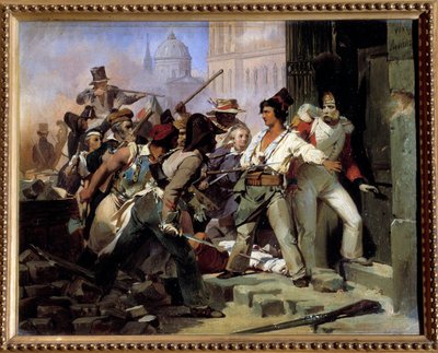 Episode van de Revolutie van 1830 in Parijs door Léon Cogniet