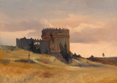 Het graf van Caecilia Metella, ca. 1830 door Léon François Antoine Fleury