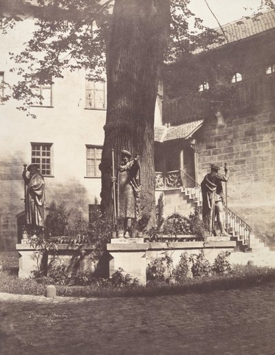 Neurenberg, Interieur van de Binnenplaats van de Keizerlijke Burcht, 1857 door Léon Gérard