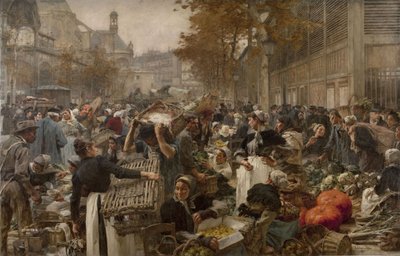 Les Halles door Léon Lhermitte