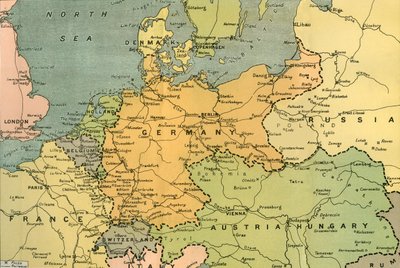 Kaart van Centraal-Europa, met de Belangrijkste Oorlogstheater, 1919 door London Geographical Institute