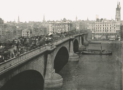 London Bridge kijkend naar het Noorden, 1895 door London Stereoscopic and Photographic Co