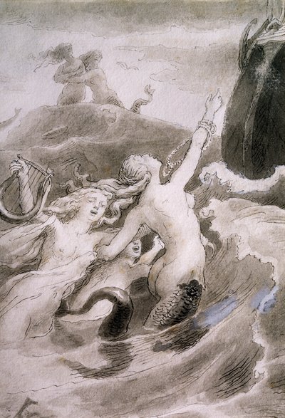 De Kleine Zeemeermin, illustratie voor sprookje van Hans Christian Andersen door Lorens Frolich
