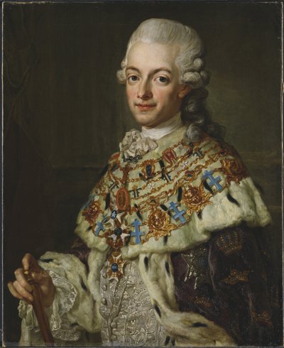 Portret van koning Gustav III van Zweden door Lorens the Younger Pasch