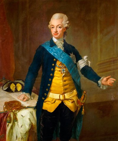 Portret van Gustav III van Zweden door Lorens the Younger Pasch