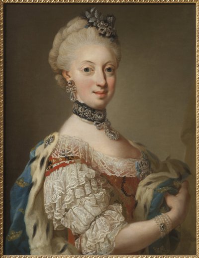 Portret van Sophia Magdalena van Denemarken, koningin van Zweden door Lorens the Younger Pasch