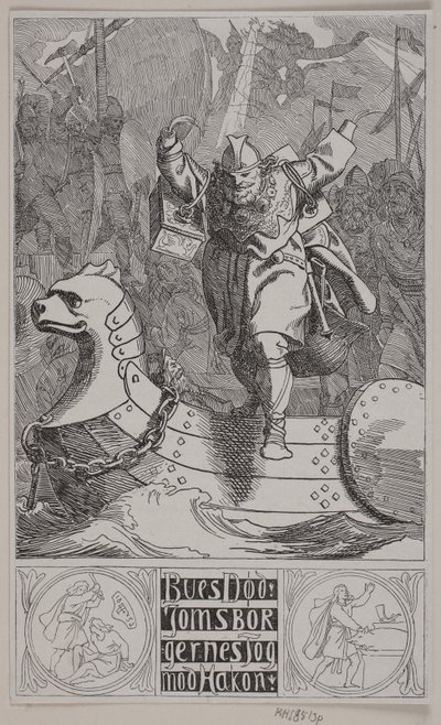 De dood van Bue. De expeditie van de Jomsborgers tegen Hakon door Lorenz Frølich