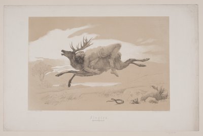 Flugten, pag. 11, illustratie voor Christian Winthers "Hjortens Flugt" door Lorenz Frølich