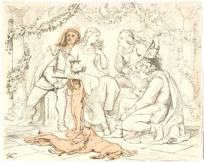 Het hof van liefde in Narbonne door Lorenz Frølich